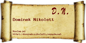 Dominek Nikolett névjegykártya
